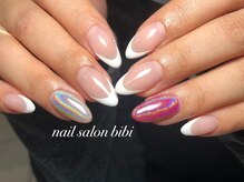 ネイルサロン ビビ(bibi)/ユニコーンネイル×白フレンチ