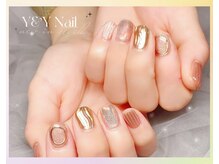 ワイアンドワイ(Y&Y)/ゴールドバカラ+オーロラネイル