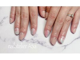シュガーラメチェックネイル☆