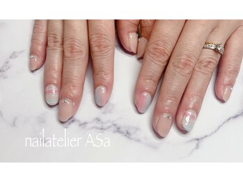 アーザ 吉祥寺(ASa)/シュガーラメチェックネイル☆