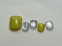 ネイルメゾン 天神店(NAIL MAISON)/イエローシンプルマグホロ￥9000