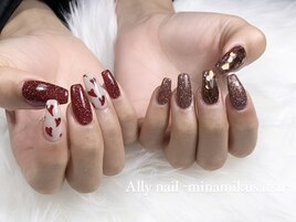 アシンメトリーフラッシュネイル