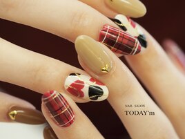 バレンタインネイル