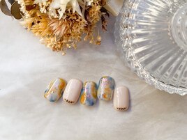 オレンジタイダイネイル