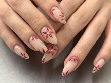 シェル トウキョウ(SHELL TOKYO)/秋ネイル 花 ボルドー