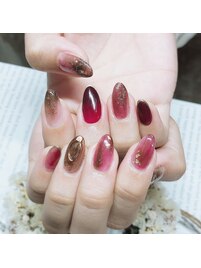 ニュアンスレッドネイル