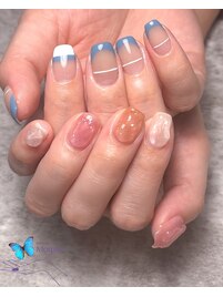 アシンメトリー×ぷっくりアート