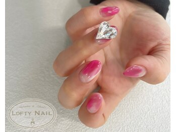 ロフティーネイル 駒川店(Lofty Nail)/塗りかけネイル×ハートビジュー