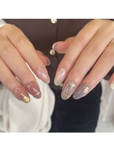 ミントリーフ バイ リート(Mint leaf by Reat)/ニュアンスチェックネイル