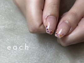 押し花×フレンチ×スタッズ