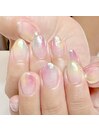 レインボー☆ミラーネイル