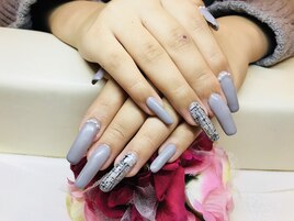 グレー×ツイードネイル