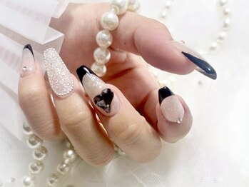 アリーズ(Allies)/黒フレンチ 持ち込みデザイン