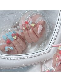 夏ネイル／日焼けキティネイル