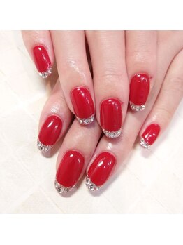 デリカ(DELICAT)/赤ワンカラー/先端ストーン