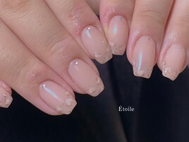 ハートレオパードフレンチネイル