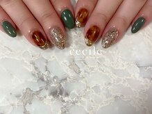 セシル(Cecile)/クリスマスべっこうネイル