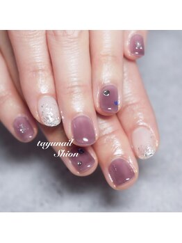 たゆ ネイル(たゆnail)/くすみパープルネイル