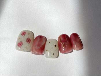 アイネイルズ 梅田店(I nails)/落書きお花ニュアンス
