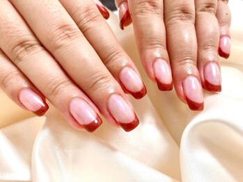 キキネイル 二子玉川(kikinail)/秋色オーロラフレンチネイル