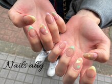 ネイルズアリー 立川店(Nails ally)/カラフル×シースルー×フレンチ