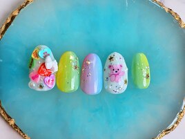 くまちゃんカラフルネイル