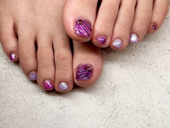 ヌル ネイル 堀江(NURU NAIL HORIE)/マグ/ニュアンスフットネイル☆