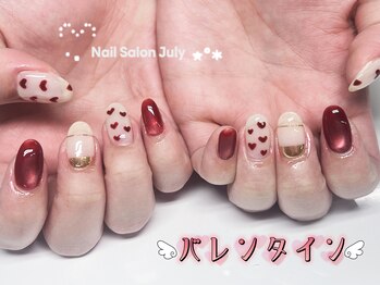 バレンタインネイル