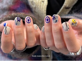 クロ(CULO)の写真/こなれ感なら「個性派ニュアンスデザイン」圧倒的技術力の施術者による、周りと被らないアートネイルを◎