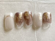 エムドットネイル 池袋(m.nail)/質感ブラウンニュアンス