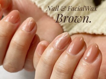 ブラウン(Brown.)/定額シンプル　大理石ネイル