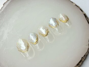 ネイルサロン フローリア(nail salon Florir)/変形フレンチ×アイシングミラー