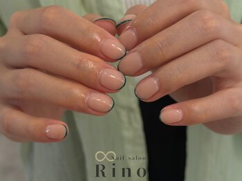 細フレンチ×ベージュ×シンプル