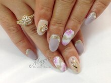 ネイルサロン ビューティーマジック 川口店/手書きお花ネイル