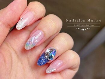 【ホワイト×キラキラブルー】