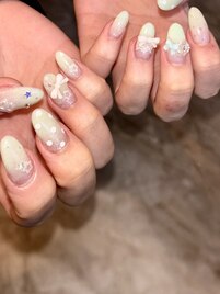 スカルプ＊リボン/星/春ネイル