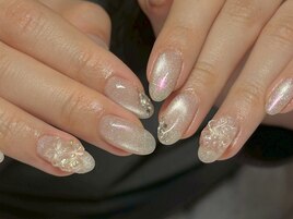 オーロラ×マグネットネイル