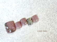 ルークネイル 恵比寿店(LUKE NAIL)/ホログラムリボンフット　春夏