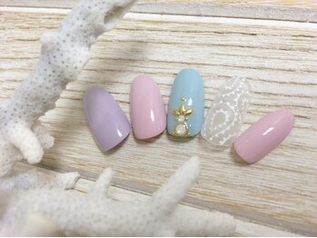 アイラッシュアンドネイル専門店 クラル(CURAR)/ペイズリーネイル¥7980