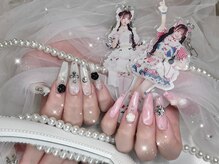ベルグローアルファネイル(BELLE GROW ALPHA NAIL)/モヤモヤベースにクロムパーツ