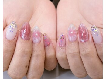 フォフォネイル 自由が丘(Fofo nail)/【ぷっくり花　春ネイル】