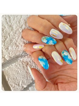 アネラ(ANELA)/ブルー鱗ネイル