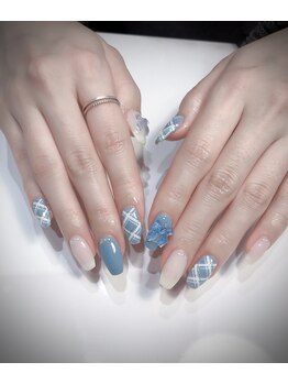 クリスタルネイルサロン(Crystal Nail)/チェック柄ネイル