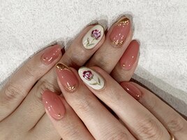 薔薇×ローズ×ジュエリーネイル