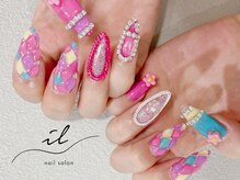 イル 神戸店/カラフルキルティングネイル