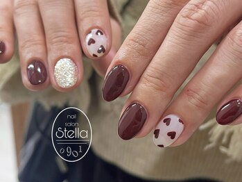 バレンタインネイル