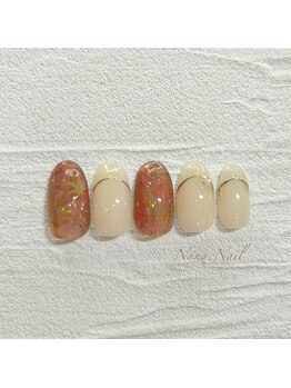 ナナネイル(Nana.Nail)/天然石風紅葉デザインネイル