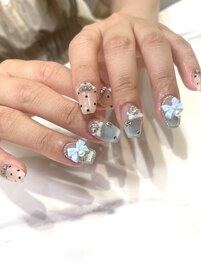 ドット×リボン×ブルーマグ