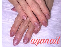 オフィスシンプルラメかけネイル