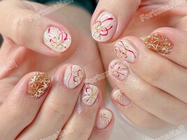 お正月成人式前撮り水引ネイル